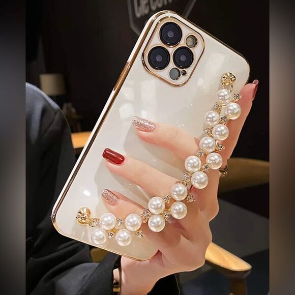 Elegant Pearl Chain iPhone 16 Pro Max Case - Picture 2 of 4